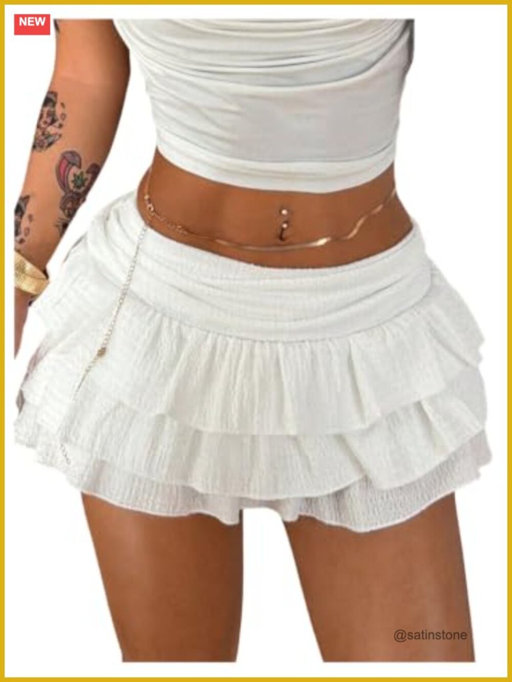 Y2K Ruffle Low Rise Mini Skirt Tiered Ruched Party Rave